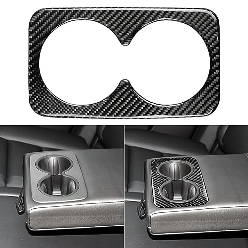 NVCNX Carbon Fiber Compatible with Cadillac XT6 2020-2025 / XT5 2017-2025 2018 2019 2020 2021 2022 2023 2024 Accessories Car Rear Cup Holder Cover Interior Trim Black - color: Rear Cup Holder