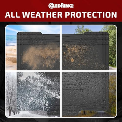 Gledring USA - Universal Rear Hump Mat, Trim to Fit Driveshaft Tunnel Protector for Cars & SUVs - Odor-Free, Non-Slip, All-Weather Rubber, Protects from Rain, Mud, & Snow