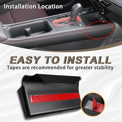 Muslogy Center Console Organizer & Cup Holder Insert 3PCS Set Compatible with 2025 2026 Nissan Kicks Armrest Box Divider Gear Shift Storage Pocket Drink Stopper (Console Tray& Side Pocket & CupHolder) - size: Console Tray & Side Pocket & CupHolder