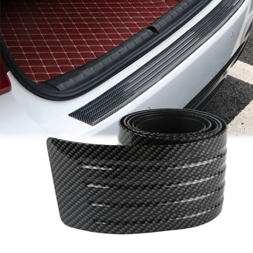 Car Rear Bumper Protector Guard Door Sill Protector Anti-Collision Trunk Guard Strip Car Rear Trim Anti-Scratch Door Entry Sill Guard Rubber Vehicle Trim Cover Protection (Carbon-2.0-104CM) - color: Carbon-2.0-104CM