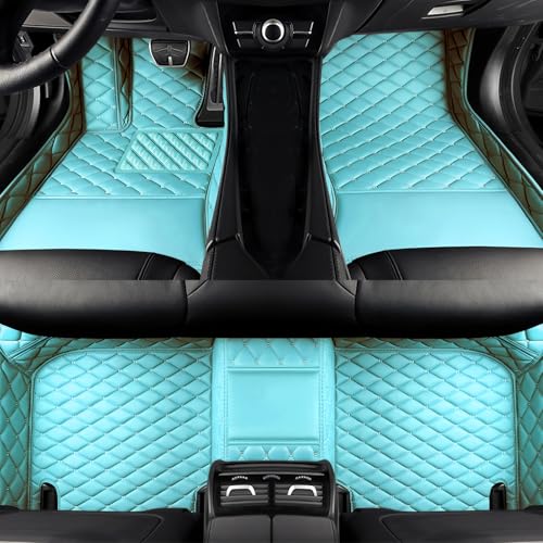 Customize All-Weather Protection Luxury Leather Floor Mats for Cars, SUVs, and Trucks According to Automotive Model (3D Sky Blue Floor mats) - color: 3D Sky Blue Floor mats
