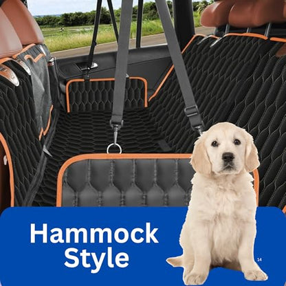 Dog Car Seat Cover – XL Hard Bottom Hammock, Waterproof & Scratch-Resistant, Supports 400 lbs – Heavy-Duty Pet Seat Protector for Cars, Trucks & SUVs – Oxford Fabric