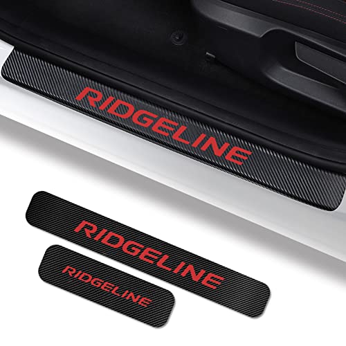 Fit for Ridgeline 2005-2024 Car Door Sill Protector for Honda Ridgeline Accessories, Carbon Fiber Leather Door Sill Sticker,Reflective Automotive Door Entry Guard,Decoration Door Sill Scuff Plate