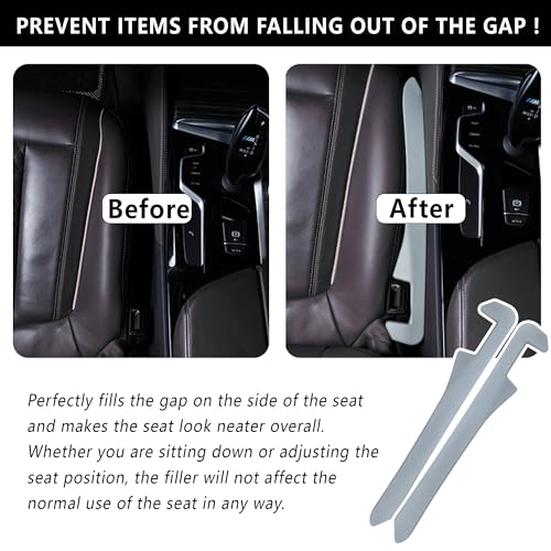 Junecarp Car Seat Gap Filler 2 Pack,Flexible Car Gap Filler Organizer to Impede Items from Dropping,Essential Interior Car Accessories Seat Gap Plug Perfectly Fits Car Gap (Gray) - color: Gray/2pcs