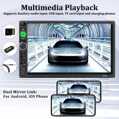 Car Stereo Double Din Bluetooth Car Radio 7 Inch MP5 Player HD Touch Screen FM Radio Audio Receiver AUX in USB TF Card Input UNITOPSCI Multimedia Player Mirror Link with Backup Camera - style: Model 2