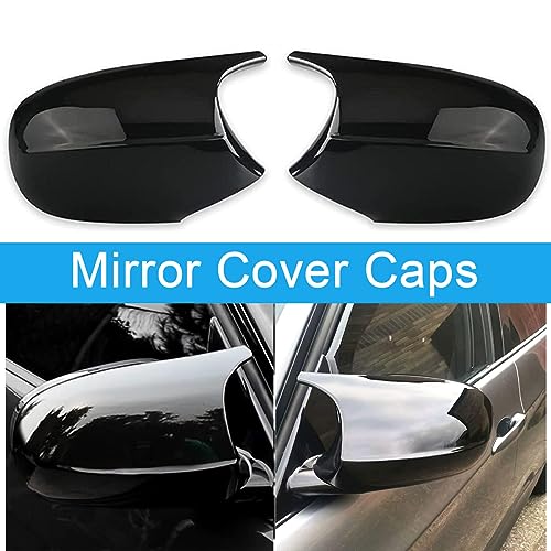 Side Mirror Cover Caps Compatible with BMW E90 E91 2008-2011, E92 E93 E81 E82 E87 E88 LCI Door Rear View Mirror Cap Replacement for 328i 335i Gloss Black - size: Gloss Black, style: 08-11 E90