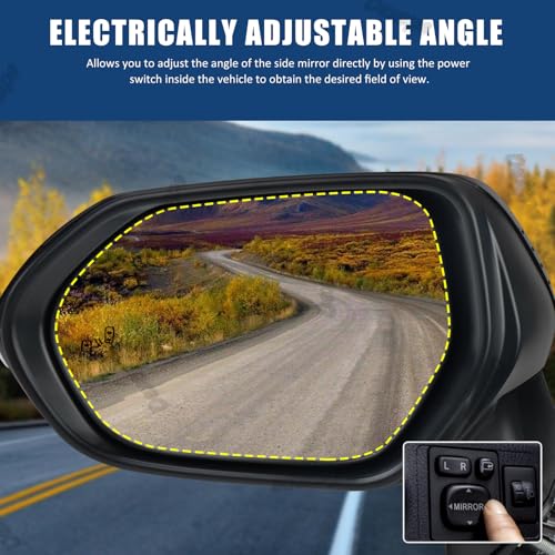 Driver Side Mirror Assembly Compatible with Toyota Corolla 2020-2025 Heated with Turn Signal, Blind Spot Monitor, Power Adjustable Replace 8794012G10, TO1320395 Black (7Pin Left) - style: 7pin Left
