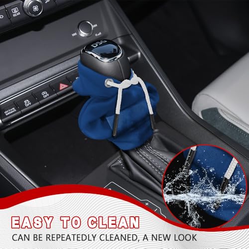 Gear Shift Hoodie, Shifter Hoodie, Funny Car Gear Shift Protector Cover, Automotive Interior Cute Gadgets Fashionable Mini Sweater Shifter Stick Knob Cover Universal for Most Vehicles (Blue) - color: Blue
