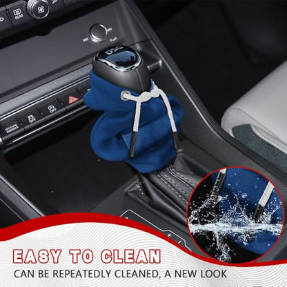 Gear Shift Hoodie, Shifter Hoodie, Funny Car Gear Shift Protector Cover, Automotive Interior Cute Gadgets Fashionable Mini Sweater Shifter Stick Knob Cover Universal for Most Vehicles (Blue) - color: Blue