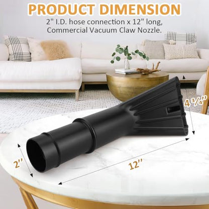 Vacuum Claw Utility Nozzle 2" x 12" for Cleaning Cars, Wet/Dry Utility Shop Vac Auto Car Home SCN2