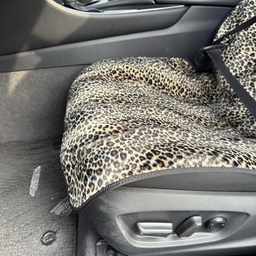 Universal Cloth Car Seat Covers Full Set with Buckle Fastening, Water-Resistant Fabric Auto Interior Protector – Fits Most Cars, SUVs, Trucks (Leopard) - style: leopard