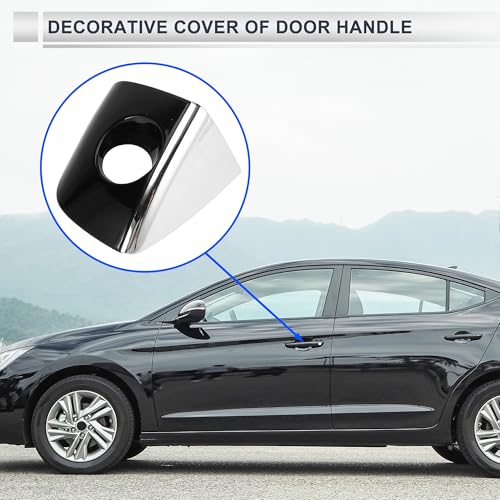 Front Left Exterior Door Handle Cover Lock Cap for Audi Q5 8R 2013-2017 No.8T0837879 ABS Black 1 Pc