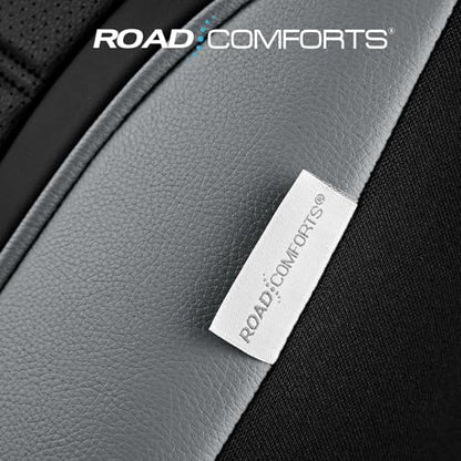 Road Comforts Leather Seat Covers, Breathable Car Seat Covers Front Seat for Men,Airbag Compatible, Automotive Seat Covers Set Universal Fit Most Cars,Vans,Truck,SUV - color: Gray Front