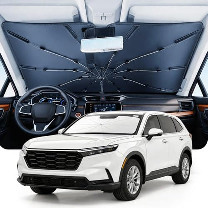 DMJN Umbrella Windshield Sun Shade for Honda CRV (2017-2026), Car Sunshade for Front Windshield [Nano Ice-Crystal Coatings] UPF50+ Heat & UV Block, Protect Interior & Keep Cooler - size: For | Honda Crv (2017-2026)