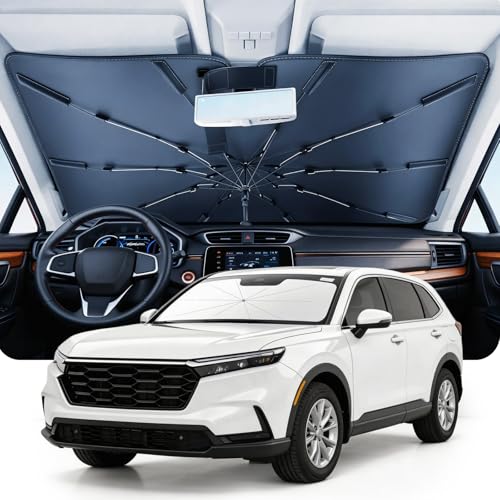 DMJN Umbrella Windshield Sun Shade for Honda CRV (2017-2026), Car Sunshade for Front Windshield [Nano Ice-Crystal Coatings] UPF50+ Heat & UV Block, Protect Interior & Keep Cooler - size: For | Honda Crv (2017-2026)