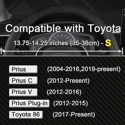 West Llama Customized Auto Car Steering Wheel Cover for Toyota Prius,86,13.75-14.25 inch - color: A-Black, size: Small size (13 ¾''-14 ½'')