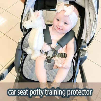 Gulissa 2 Pack Piddle Pad - Potty Training Car Seat Protector, Waterproof Car Seat Cover for Car Seats & Strollers, Non-Slip, Leak-Proof & Washable Fits All Seats for Ages 6 Months to 4 Years (Grey) - color: Grey