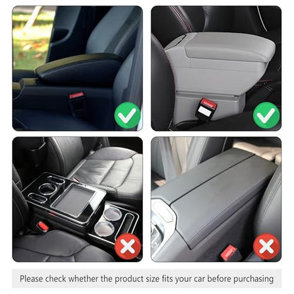 Stacool Upgraded Car Center Console Cover,Microfiber Leather Car Armrest Cover Cushion with 2 Storage Bags,Universal Car Armrest Storage Box (Light Beige) - color: Light Beige