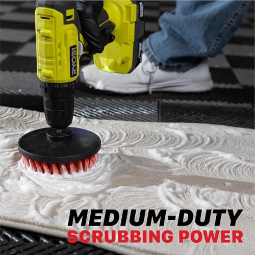 Maxshine 4" Universal M8 Medium-Duty Drill Brush for Upholstery & Carpet – Scrubber Attachment for Car Detailing, Fabric & Home Cleaning – Deep-Clean Tool Removes Stains, Grime & Spots - size: 4"