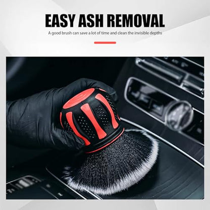 1 PC Car Detail Brush, Car Beauty Tools, Ultra Soft Detailing Brush with Storage Rack, Car Interior Cleaning Brush, for Most Cars (Red), LEEQJS1702RE-1PC