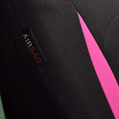 Flying Banner Car Seat Covers Front Seats Rear Bench Polyester car seat Protectors Easy installations Rear Bench Split Classic Man Lady Truck - color: Black Pink