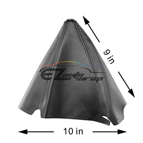 EZAUTO WRAP Universal Shift Knob Shifter Boot Cover Black with Blue Stitches PVC Leather MT at Sport PVC Leather - color: With Blue Stitches