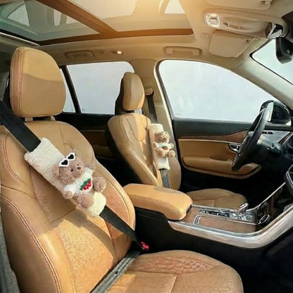 UNICOLD 2 Pack Plush Seatbelt Cover Shoulder Pad,Ultra-Soft Car Seat Belt Cushion for Adults & Kids, Relieves Neck & Shoulder Discomfort, Universal Fit for Cars, SUVs, Backpacks (White) - color: White