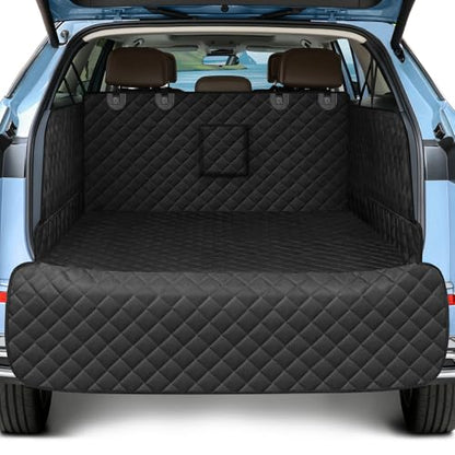 SUV Cargo Liner for Dogs, Waterproof Pet Cargo Cover with Bumper Flap Protector, Scrachproof Non-Slip Dog Seat Mat for SUVs Sedans Vans, Large Size Universal Fit