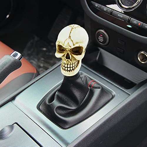 Skull Gear Speed Shift Stick Head Fit Most Cars - color: Beige