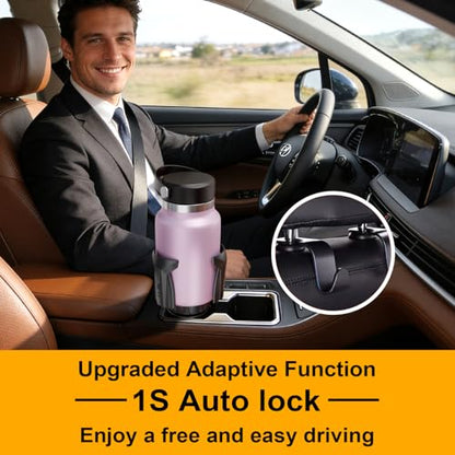 Cup Holder Expander, Automatic Car Cup Holder Expander Holds Large Water Bottles, for Yeti, Owala Travel Tumbler & Mugs, Adjustable Arms & Extendable Base Insert Accessories (CUP03T, 1PACK) - size: 1PACK