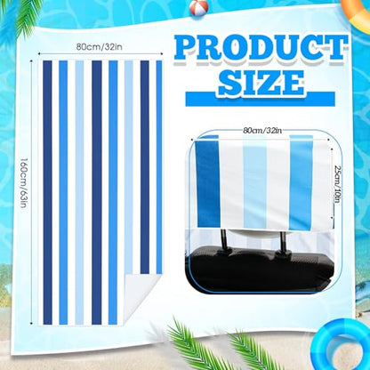 Hahafelt 2 Pack Car Seat Towel Covers with Storage Bag, 63 x 32 Inch Universal Non Slip Waterproof Sweat Protector for Car Truck, Gym Swimming Running, Machine Washable (Blue Vertical Stripes) - style: Blue Vertical Stripes