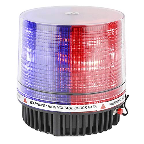 Red and Blue Wireless Rotating Beacon Led Strobe Warning Light Roof Top Plow Hazard Flash Emergency Lights 12V with Magnetic Base Mount and Rechargeable Cigar Lighter Plug (Red/Blue, 18 LED) - color: Red/Blue