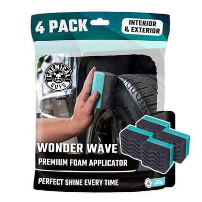 Chemical Guys Wonder Wave Durafoam Contoured Large Tire Shine & Dressing Applicator, 4 Pack - size: 4 Pack