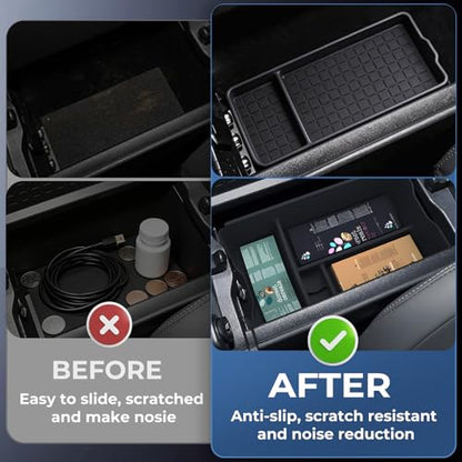Center Console Organizer Storage Box & Armrest Bottom Mat for Toyota RAV4 2026, Interior Accessories Armrest Insert Tray Storage Box for 2026 RAV 4, Black - style: 12) Fits for Toyota RAV4, B