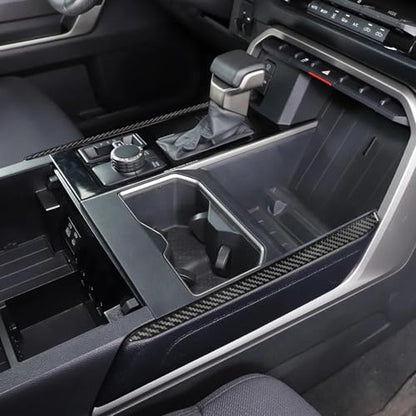 NVCNX Real Premium Carbon Fiber for Toyota Tundra 2022-2026 / Sequoia 2023-2026 2024 2025 Truck Pickup SUV Car Center Console Sides Strip Cover Interior Trim Accessories Overlay Sticker Decal 2PCs - color: Center Console Sides Strip Trim
