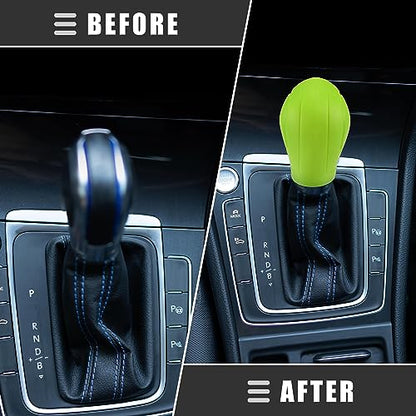 Motoforti Universal Car Gear Shift Cover Comfortable Handbrake Shifter Cover, Anti-Slip, Silicone, Green, 2 Pcs - color: Green