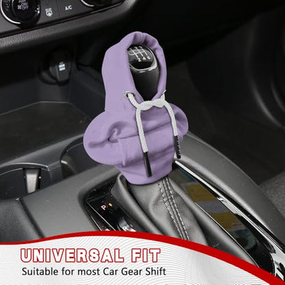 Gear Shift Hoodie, Shifter Hoodie, Funny Car Gear Shift Protector Cover, Automotive Interior Cute Gadgets Fashionable Mini Sweater Shifter Stick Knob Cover Universal for Most Vehicles (Purple) - color: Purple