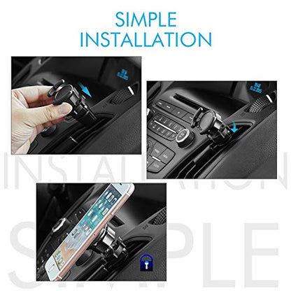 360 Air Vent Mount Phone Holder with Adjustable Switch Lock for Popsocket with 360 Degree Rotation Compatible with Any Smartphone
