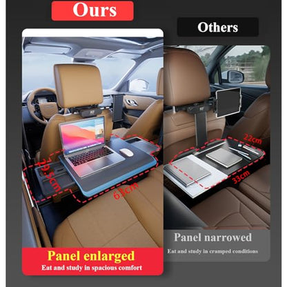 Car Seat Tray Table Foldable Travel Tray For Rear Passenger Seat Multi-Functional Portable Foldable Car Seat Table Travel Tray With Mobile Phone And Tablet Holder For Working, Writing, Eating, Traveli