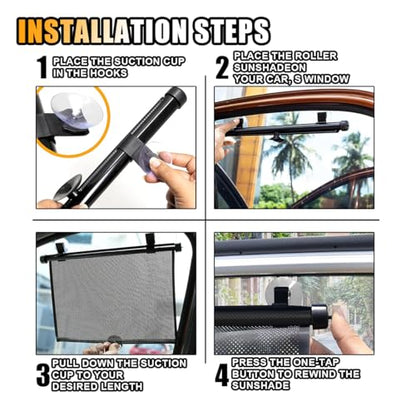 2PCS Car Window Shades for Baby, 20"×20" Retractable Car Shades for Side Window with Suction Cups, Blocks Heat & UV Rays Glare Protection, Baby Auto Accessories for Cars House Office Window (X-Large) - size: X-Large