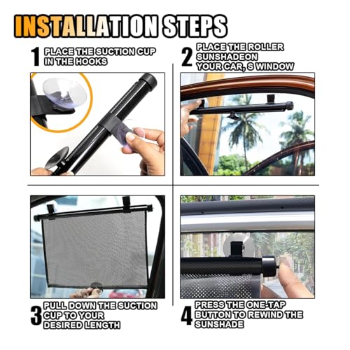 2PCS Car Window Shades for Baby, 18" x 20" Retractable Car Shades for Side Window with Suction Cups, Blocks Heat and UV Rays Glare Protection, Baby Auto Accessories for Vehicle House Office Window - size: Large