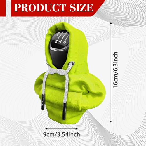 Gear Shift Hoodie, Shifter Hoodie, Funny Car Gear Shift Protector Cover, Automotive Interior Cute Gadgets Fashionable Mini Sweater Shifter Stick Knob Cover Universal for Most Vehicles (Green) - color: Green