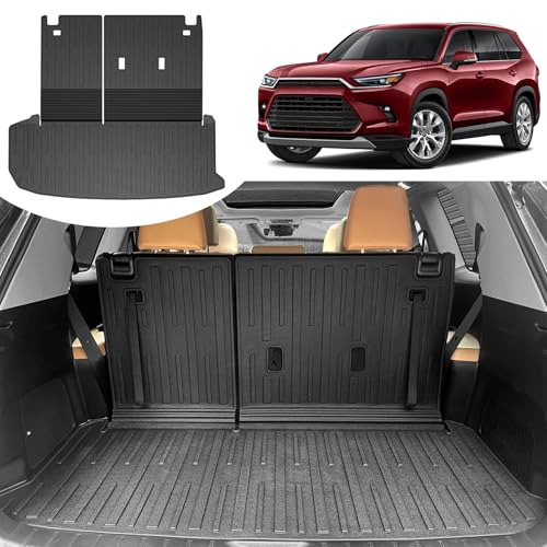 Cargo Liner for 2026 2025 2024 Grand Highlander Accessories, Cargo Mat Seat Backrest 2 in 1 Mat All-Weather TPE Back Seat Protector Trunk Mat for Grand Highlander Accessories