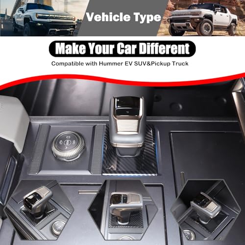 for Hummer EV 1 Drive Mode Gear Shift Knobs Cover and 1 Gear Shift Knob Panel Frame Trim Compatible with Hummer EV SUV Pickup 2022-2024 2025+
