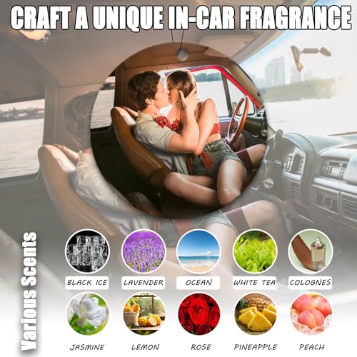 100Pcs Custom Logo Air Freshener for Car Bulk, Wholesale Personalized Double-Sided Car Air Fresheners, Custom Commercial Photo/Logo with Scents Freshener (100 Round) - color: 100 Pcs - Round
