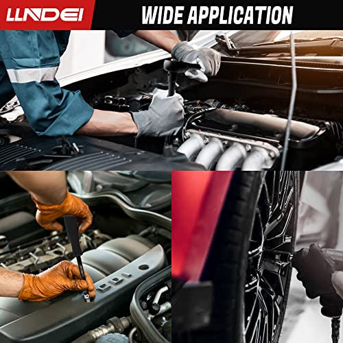 LLNDEI 3/8”Drive Impact Socket Set,Standard SAE(5/16 to 3/4-Inch) Metric Size(8-22mm), 95 Piece, CR-V Steel Deep&Shallow Kit, Adapters, Ratchet Handle, Screwdriver Bit Set, Spark Plug Socket, 6 Point - size: 95-Piece 3/8" Drive Impact Socket Set