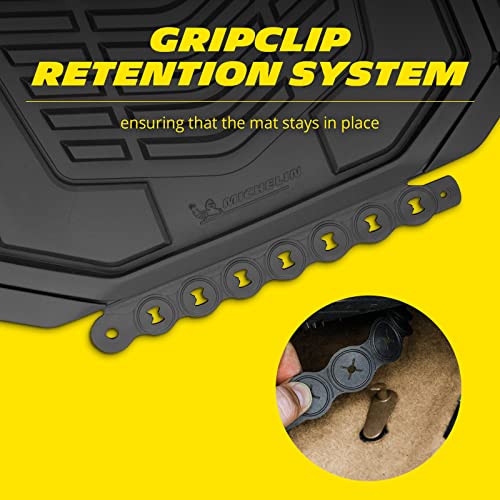 Michelin All-Weather Car Floor Mats Heavy Duty Floor Mats Protection, 4 pcs, Smart Trim Tailor Fit, Clint Back, Secure GripClip, Full Coverage Odorless Non-Slip Car Floor Mats – FL1018 Gray