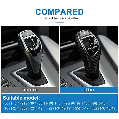 AIRSPEED Carbon Fiber Car Gear Shift Knob Cover Interior Trim for BMW F20 F21 F22 F23 F30 F32 F33 F34 F35 F36 F06 F12 F13 F25 F26 F15 F16 I8 Accessories - style: Style C