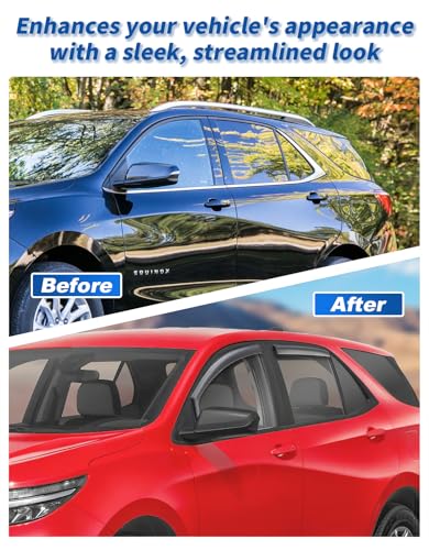 in-Channel Rain Guards Fit for Chevy Equinox 2018-2024 Window Rain Guard Extra Durable Window Deflectors Window Vent Visors Vent Shades Exterior Car Accessories-4PCS - size: Fit for 2018-2024 Chevy Equinox
