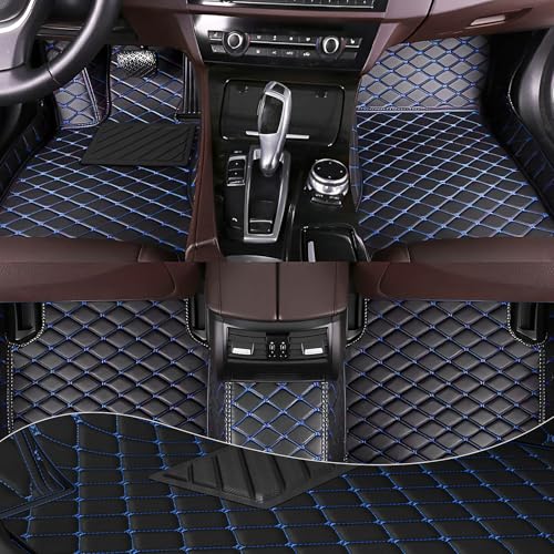 Car Mats Full Set for Honda Accord 8th Floor Mats 2008-2013,All Weather Tech Mats for Cars,Leather Car Floor Mats,Non-Slip Automotive Floor Liners(Black Blue) - color: Black Blue